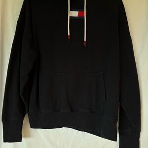 Tommy Hilfiger Black Half-Zip Sweater with Ribbed Cuffs